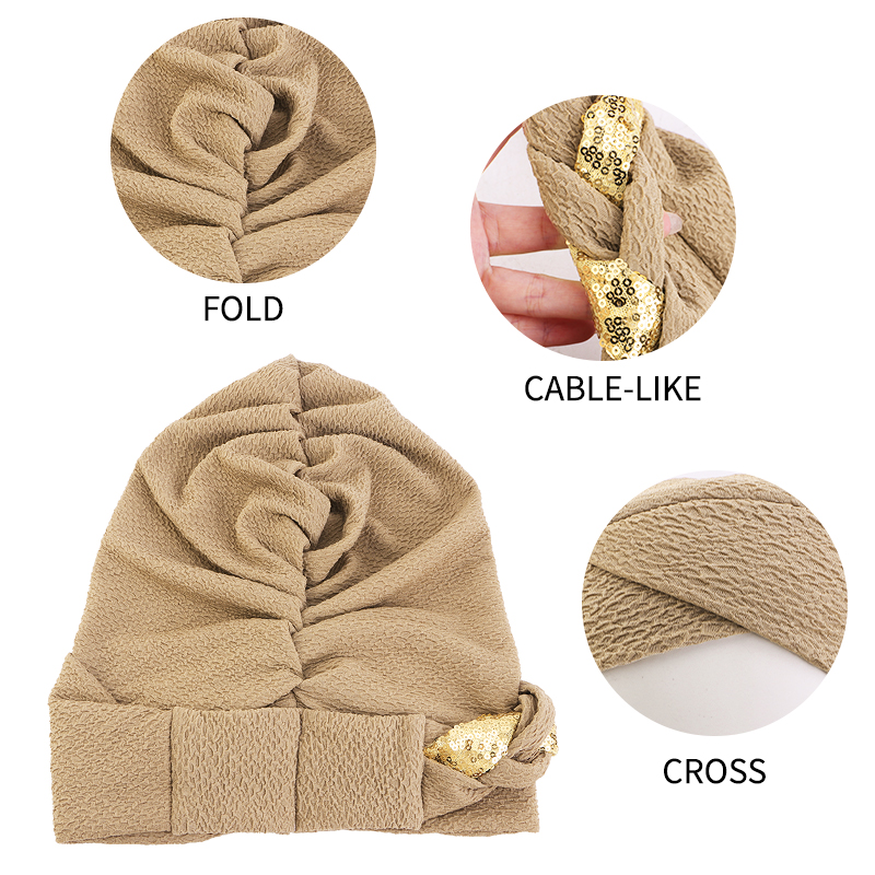 Nouveau bandeau africain Turban casquette musulman pâte frite torsions tresse tête casquette islamique chimio soins des cheveux chapeaux bonnet foulard