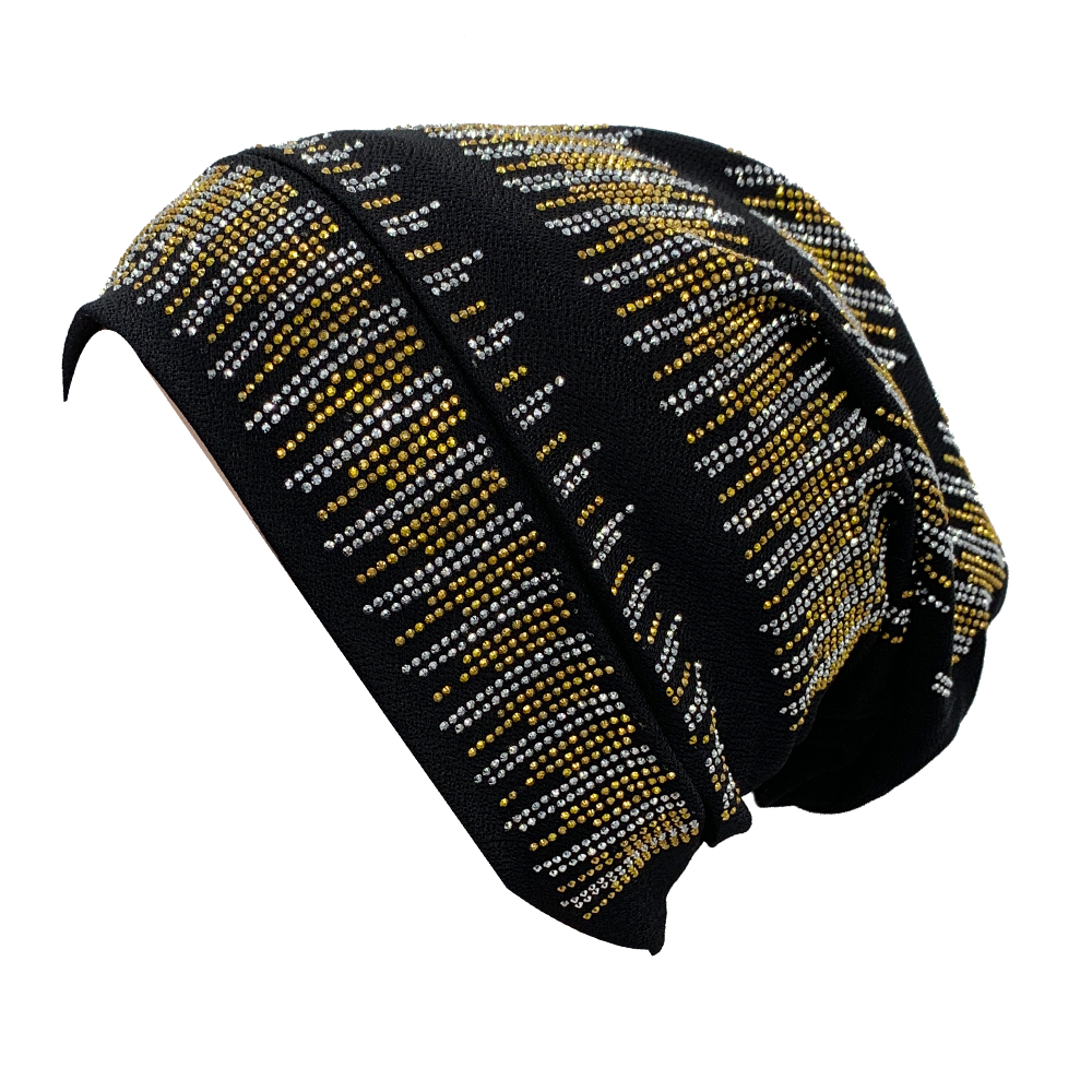 Bonnet Turban Entièrement Orné de Diamants pour Femmes, Hijab Musulman Élastique, Chapeau Bandeau pour Dames, Foulards Africains, Bonnets Indiens