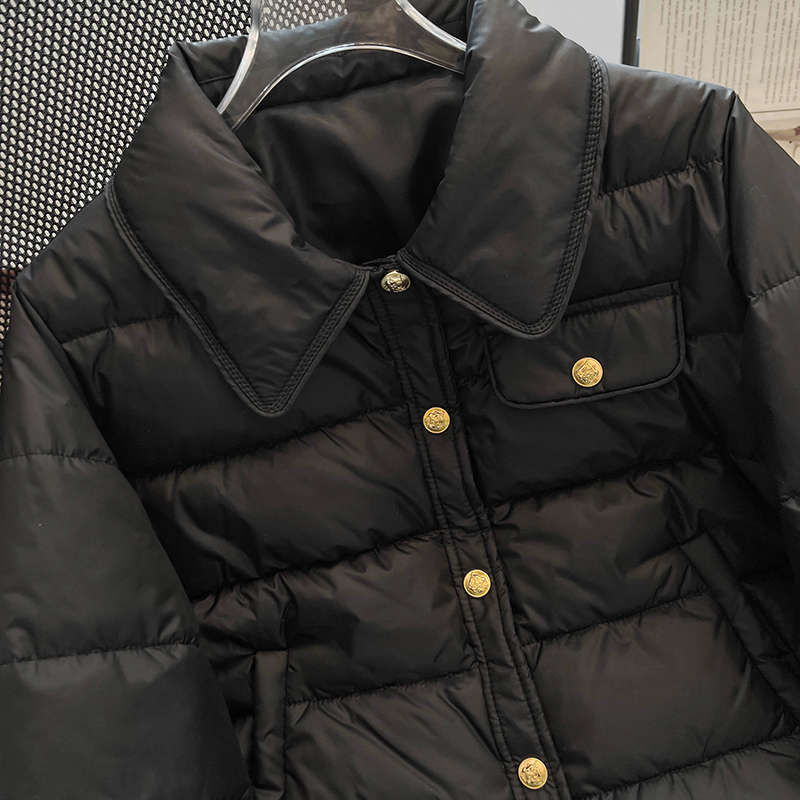 Veste courte bouffante à simple boutonnage pour femme, col rabattu, manteau rembourré en coton, à la mode, Chic, chaud, vêtements d'extérieur, nouvelle collection automne hiver