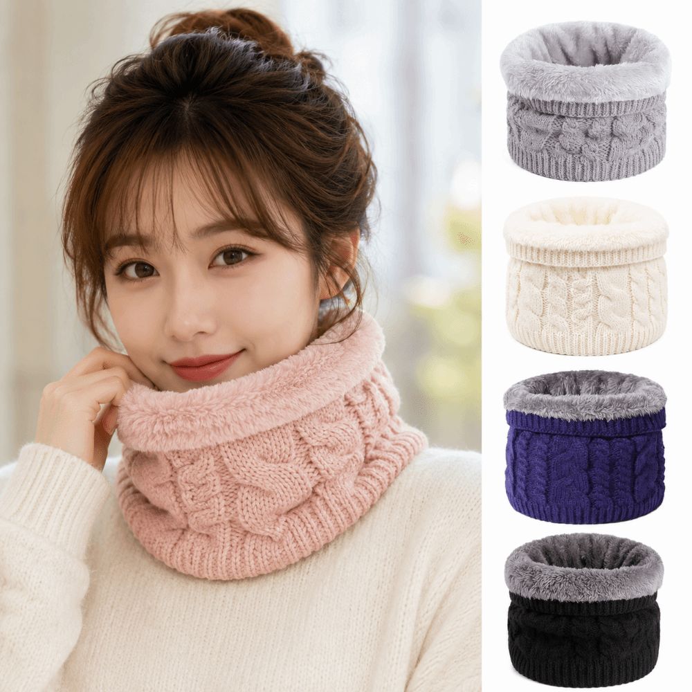 Écharpe tricotée de couleur unie, coupe-vent, résistante au froid, écharpe chaude, écharpe épaisse pour le cou, unisexe