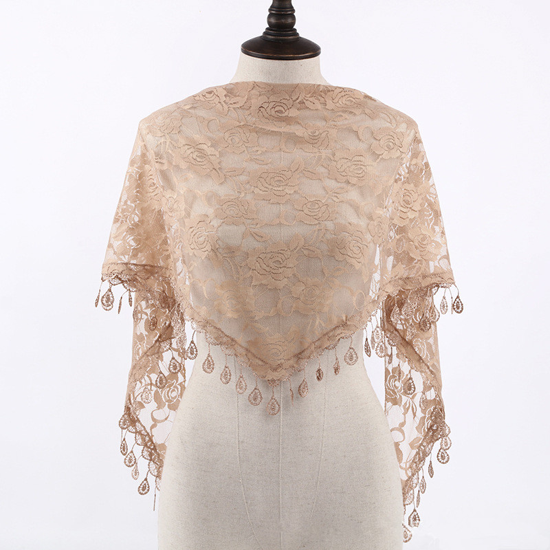 Foulard Femme mode Bufandas femmes Hijab Triangle dentelle Voile Tulle écharpe châle évider Voile Femme Musulman printemps été