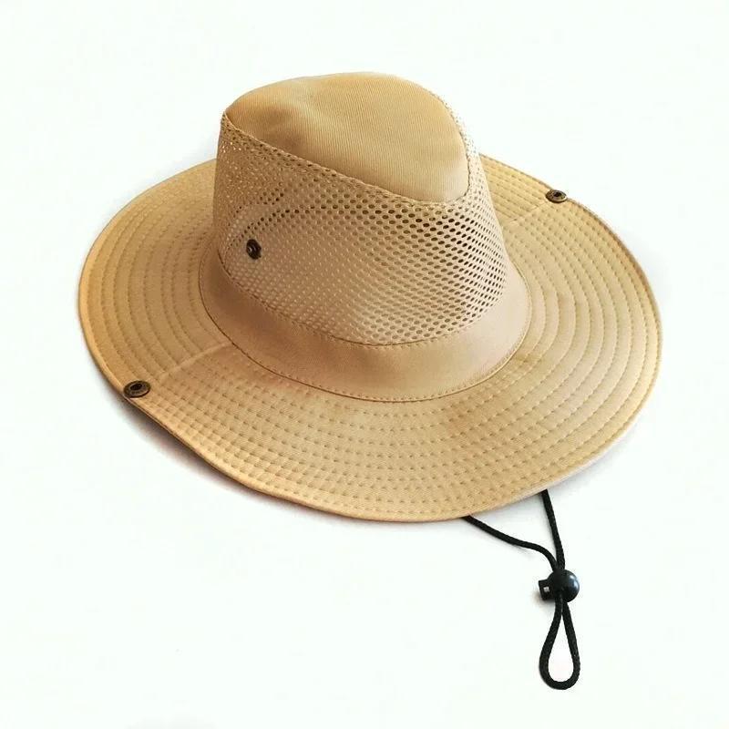 Chapeau de soleil d'extérieur pour hommes, casquette de chevalier, large paille, plage, été, automne, tourisme, randonnée, chapeau de pêcheur, accessoires monochromes mats