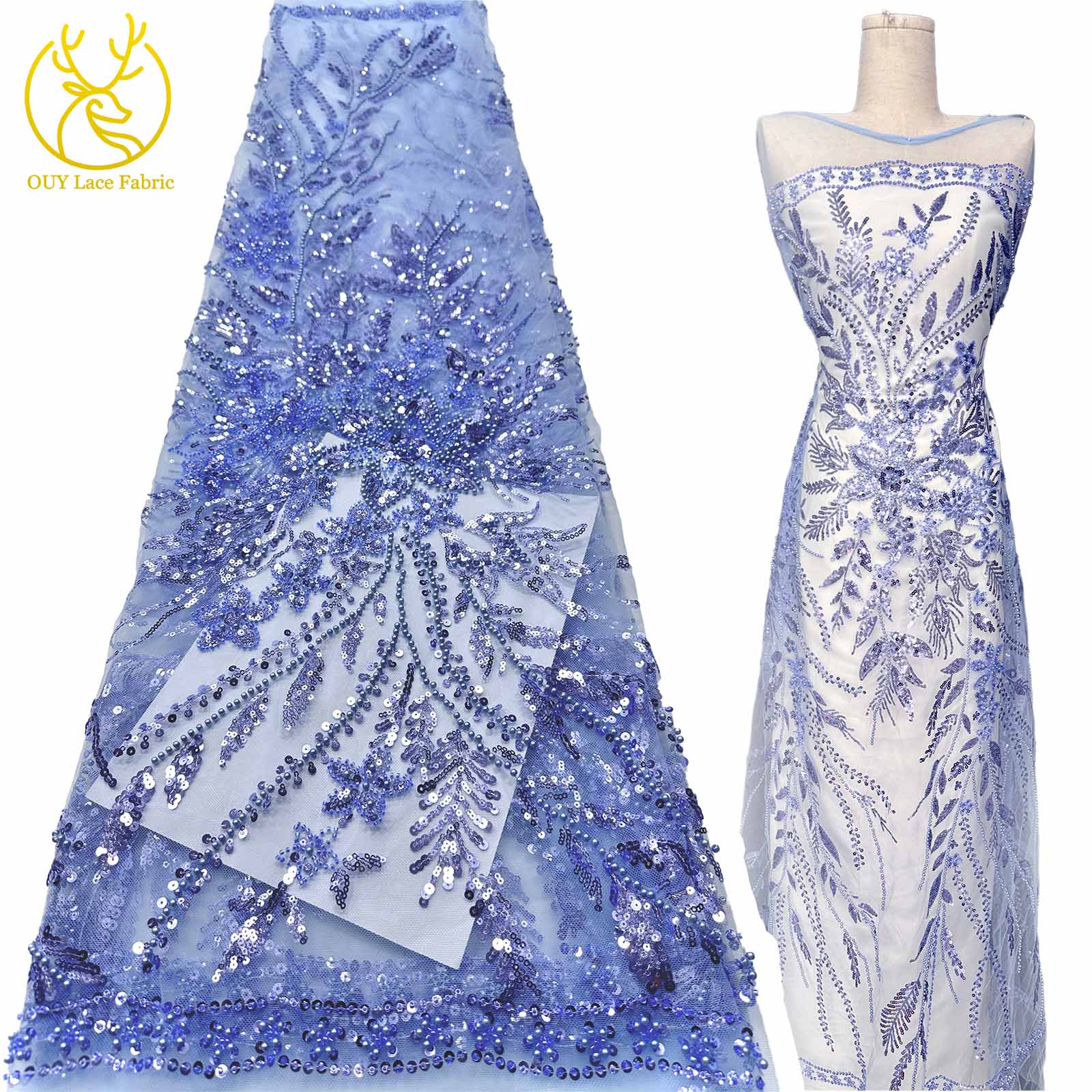Tissu de dentelle africaine 2026 brodé pour marié, dentelle nigériane de mariée de haute qualité avec sequins français en tulle pour la couture de robes de mariage et de fête