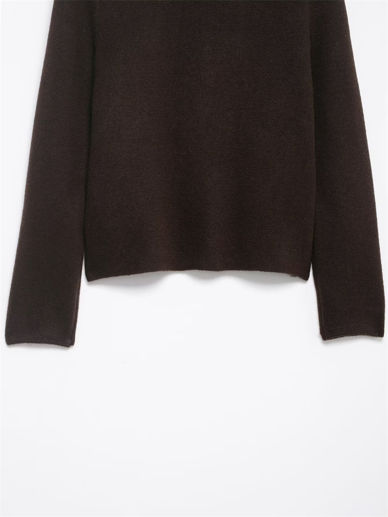 Veste femme 2025 automne nouveau Style marron foncé à manches longues col en fausse fourrure tricot Cardigan veste élégante et élégante