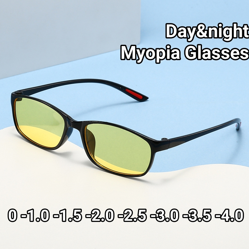 Vision nocturne conduite myopie lunettes pour jour et nuit rétro carré cadre lunettes haute définition hommes femmes près de vue lunettes