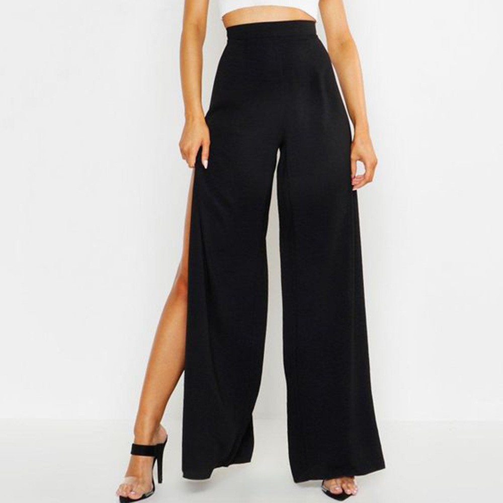 Pantalon de yoga tendance pour femme, respirant, confortable, coupe ajustée, avec fente latérale haute, jambe large, durable et pratique