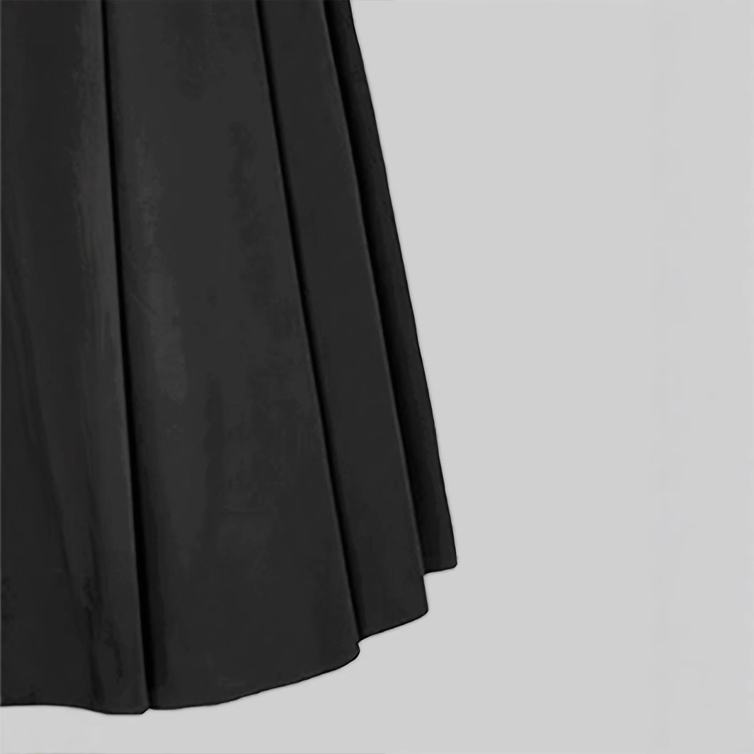 Jupe longue plissée élégante de couleur unie, style vintage, ourlet fluide et évasé, idéale pour les fêtes et le quotidien