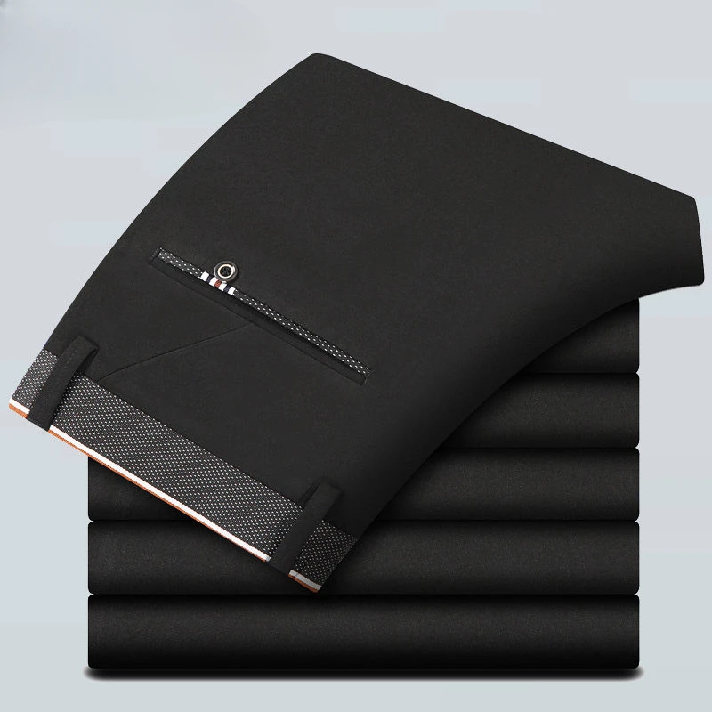 Pantalon habillé noir élégant pour hommes, pantalon décontracté confortable, pantalon de costume d'affaires coréen quatre saisons, pantalon Slim extensible pour hommes