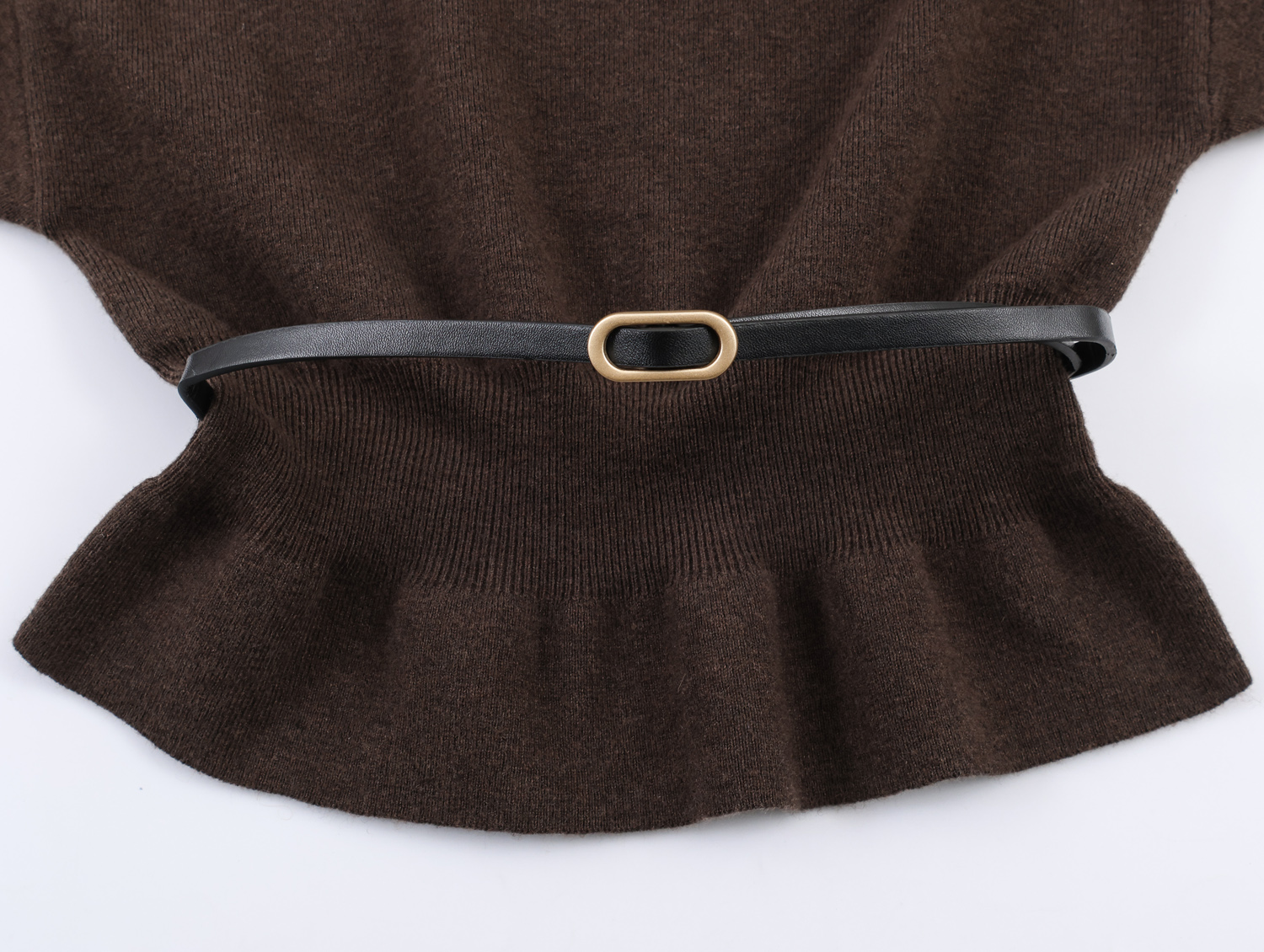 Pull tricoté à manches longues et col une pièce avec ceinture pour femme, nouveau produit d'hiver 2025, Design de vêtements à la mode