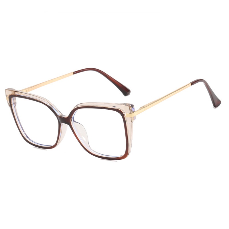 Mode léopard imprimé monture de lunettes tendance cadre carré lentille plate nouvelles femmes Anti lumière bleue lunettes ordinateur lunettes