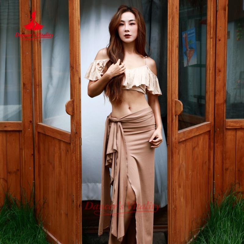 Costumes de Danse Orientale pour Femmes : Jupe Longue Sexy et Amincissante pour Adultes – Tenue d'Entraînement de Danse du Ventre – Vitalité de la Danseuse