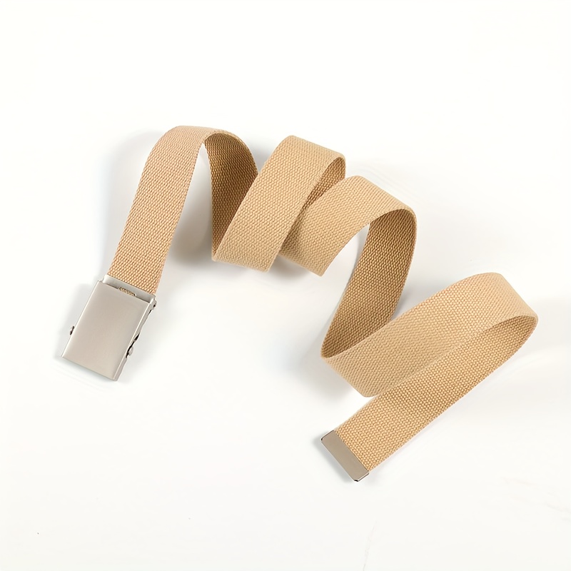 Ceinture tissée en toile de coton et polyester pour femmes, ceinture à boucle lisse givrée, disponible en plusieurs couleurs, ceinture de couleur bonbon