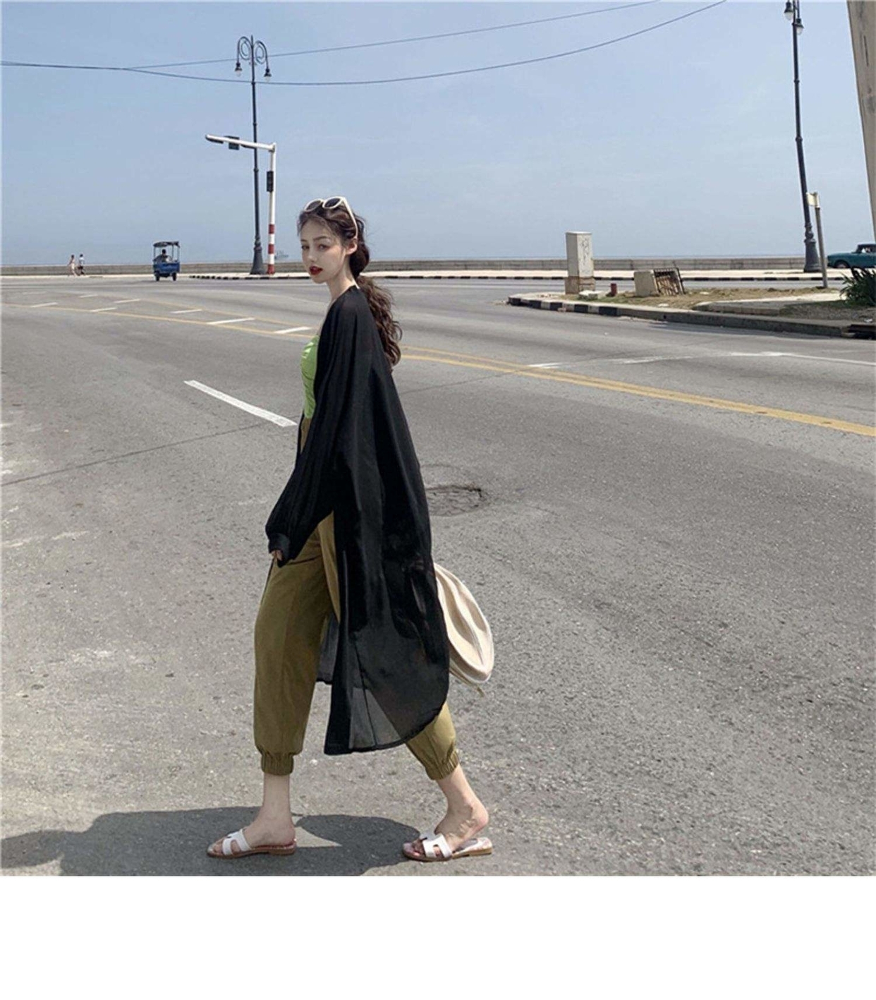 Châle Long en Mousseline de Soie pour Femme, Cardigan Ouvert Devant, Cape de Mariage, Plage