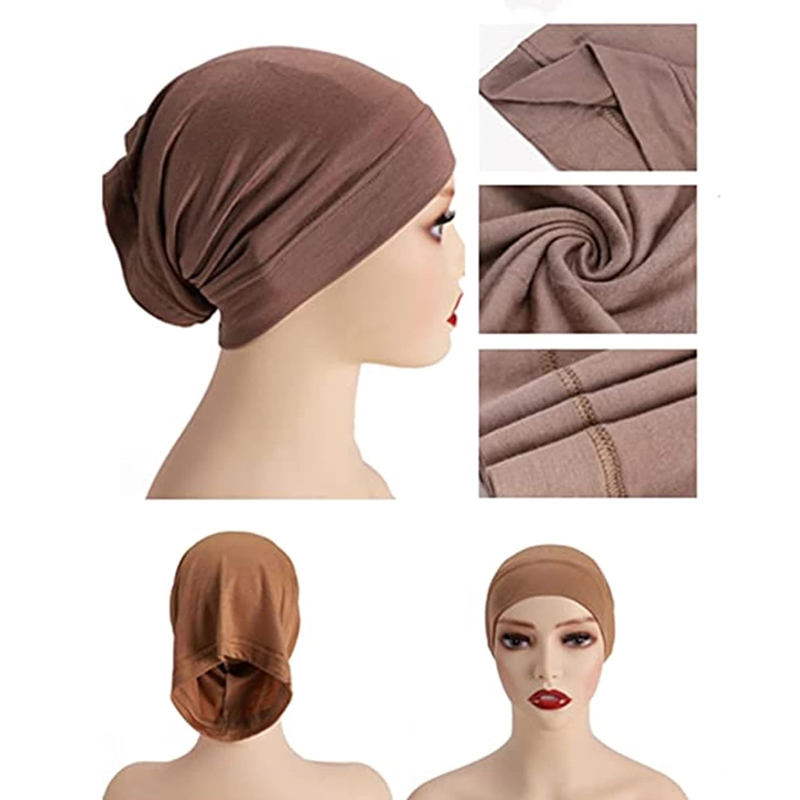 Bonnet Hijab sous écharpe pour femme, couvre-cou islamique, bonnet Sophia, chapeau musulman, ensemble de 6 pièces
