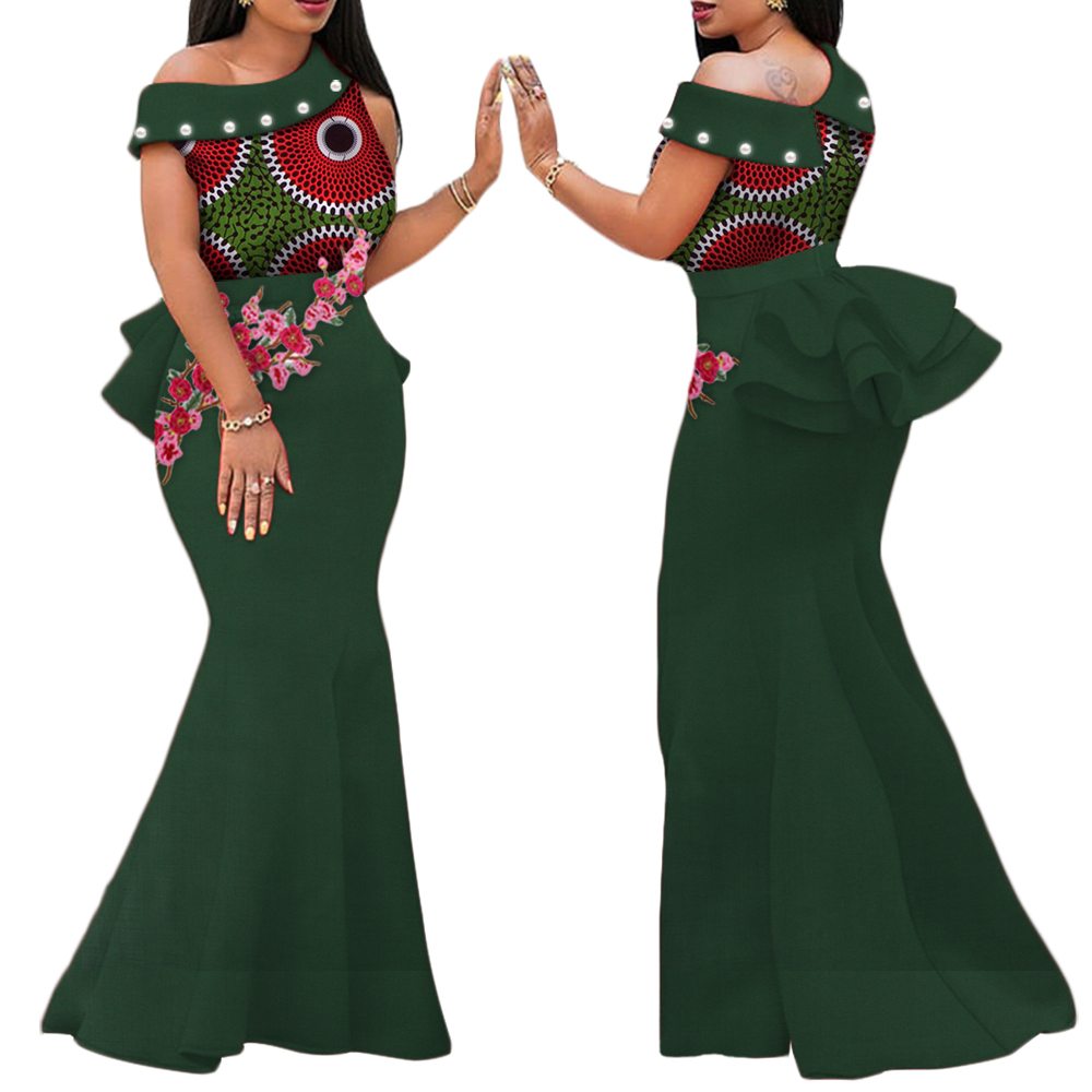 Robe longue à imprimé africain pour femmes, tenue de soirée éducative, vêtements traditionnels africains, WY444