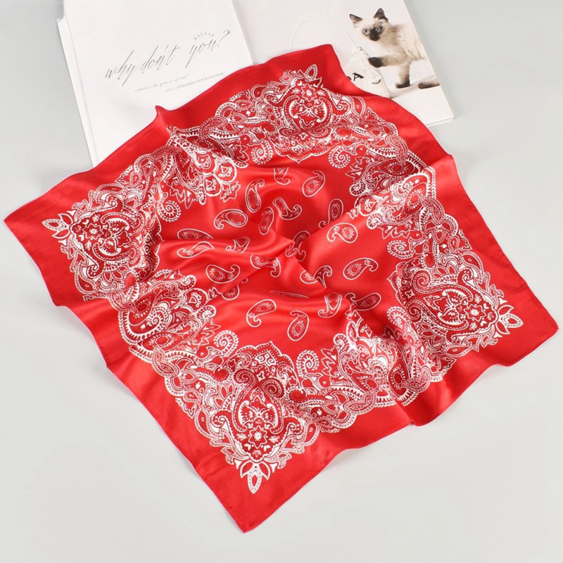 Foulard de luxe en soie naturelle pour femmes, Bandana carré, Paisley, cravate, bracelet de poignet, ruban pour cheveux, printemps 100%