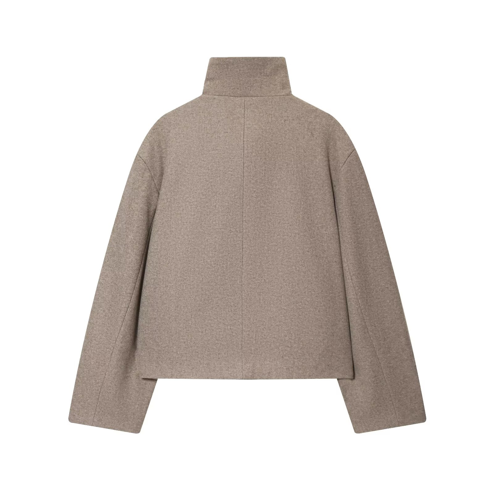 Manteau à manches longues et col montant pour femme, ample et décontracté, Style Simple, avec boucle, européen et américain, nouvelle collection hiver 2025