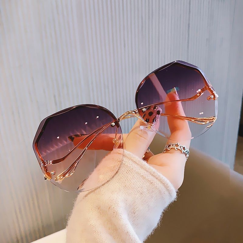 Lunettes de soleil vintage sans monture avec biscuits pour femmes et hommes, lunettes de soleil à lentilles dégradées, nuances pour femmes, design de marque de luxe, mode 2023