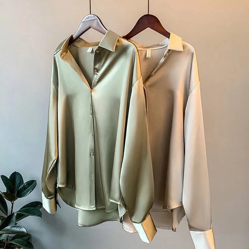 Chemise habillée à manches longues pour femmes, chemisier transparent, surchemise vintage, vêtements pour femmes, printemps, 2021