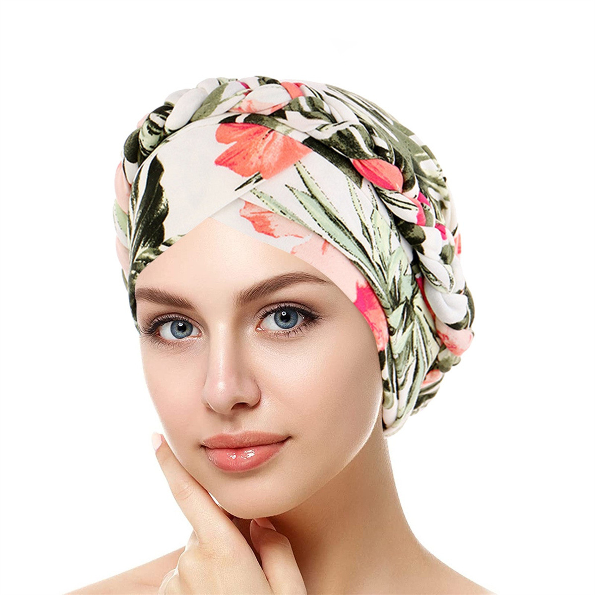Casquette Hijab musulmane croisée sur le front pour femmes, Turban doux et élastique pour dames, imprimé à la mode, pour Ramadan, nouvelle collection 2024
