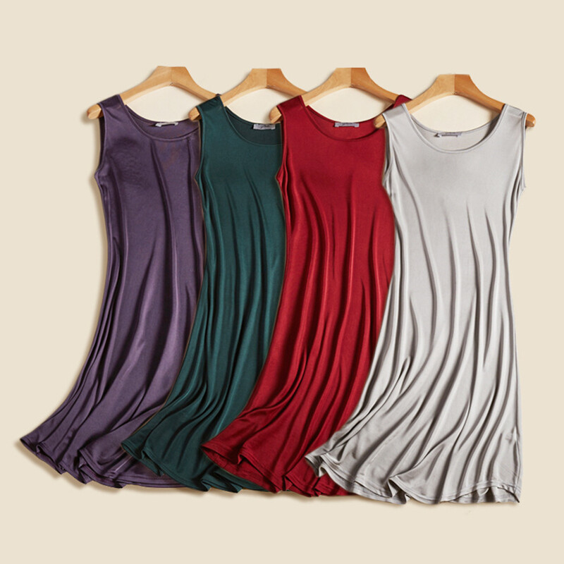 Robe sans manches 100% soie de mûrier, modèle gilet, L-XXXL