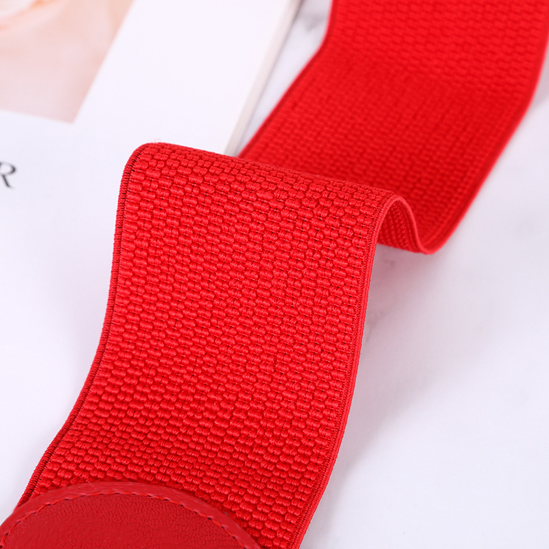 Nouvelle ceinture large élastique décorée pour femmes, avec boucle, pour robe ou pull