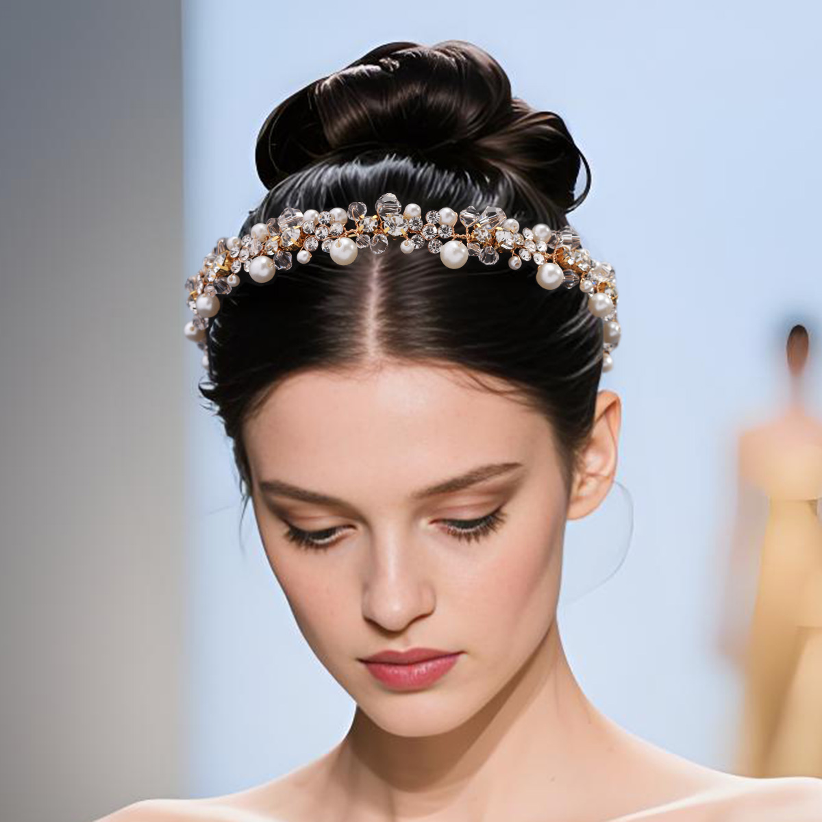 Bandeau de luxe en perles de cristal pour femmes, élégant, couvre-chef pour fête de mariage, accessoires pour cheveux, cadeaux
