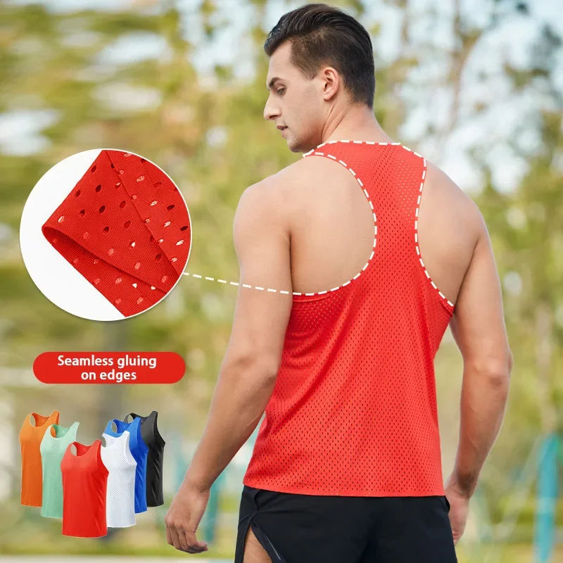 Maille respirante pour homme, piste de sport, course à pied longue distance, vernis à séchage rapide, précieuse d'athlétisme, marathon d'été, entraînement masculin
