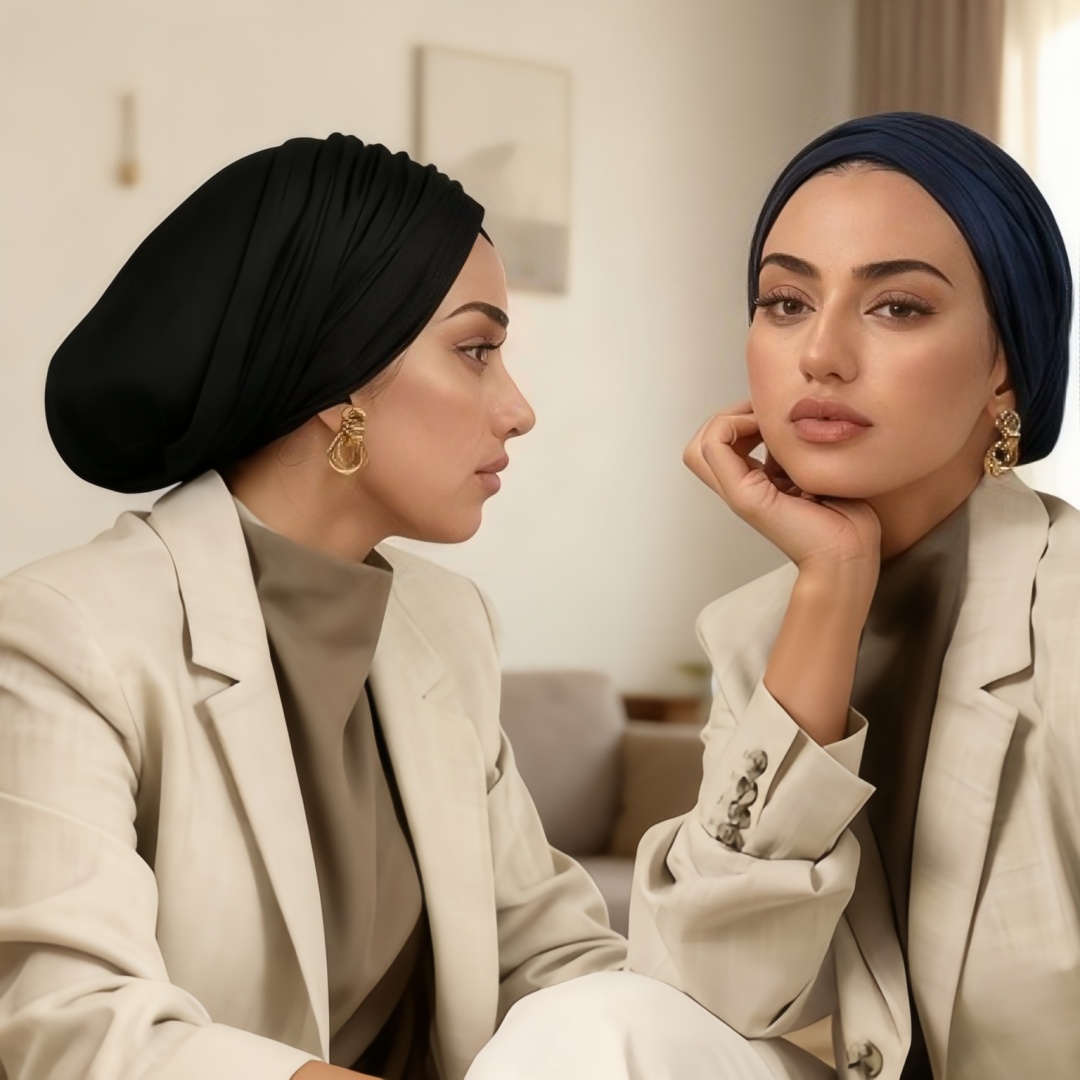 Foulard de couleur unie avec cravate musulmane islamique, foulard de Style ethnique rétro, élasticité réglable, adapté à toutes les saisons, 1 pièce