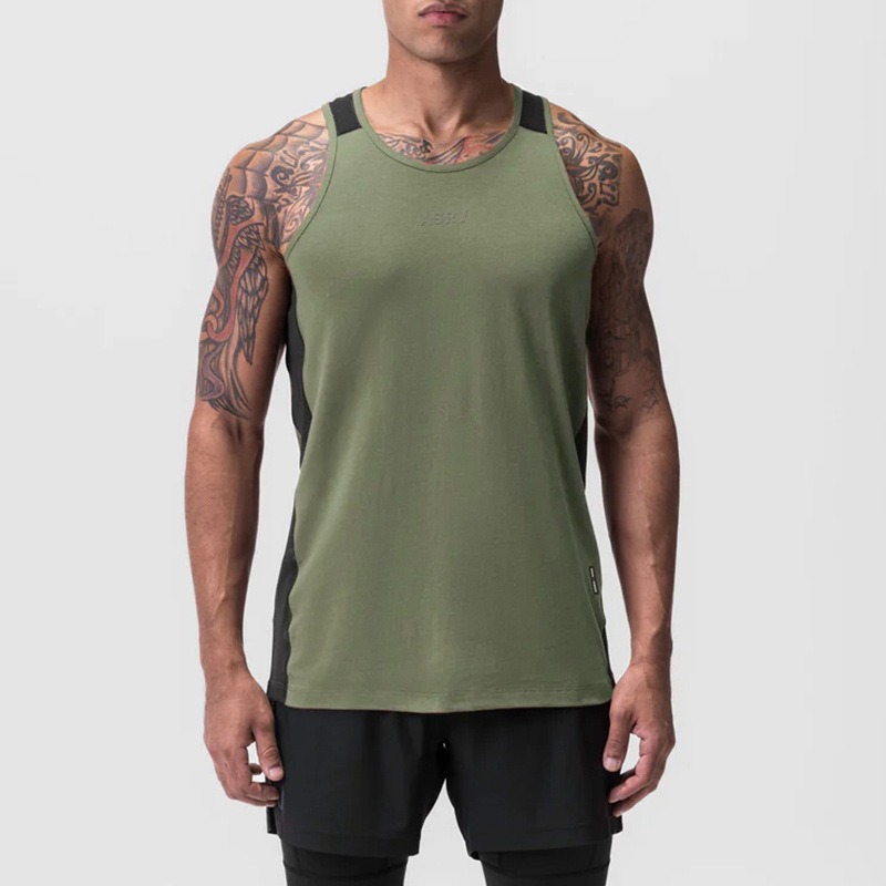 Débardeur musculaire épissé d'été pour hommes, gilet de gymnastique respirant à séchage rapide, chemise de sport sans manches, vêtements de sport de Fitness à haute élasticité, tendance ‌