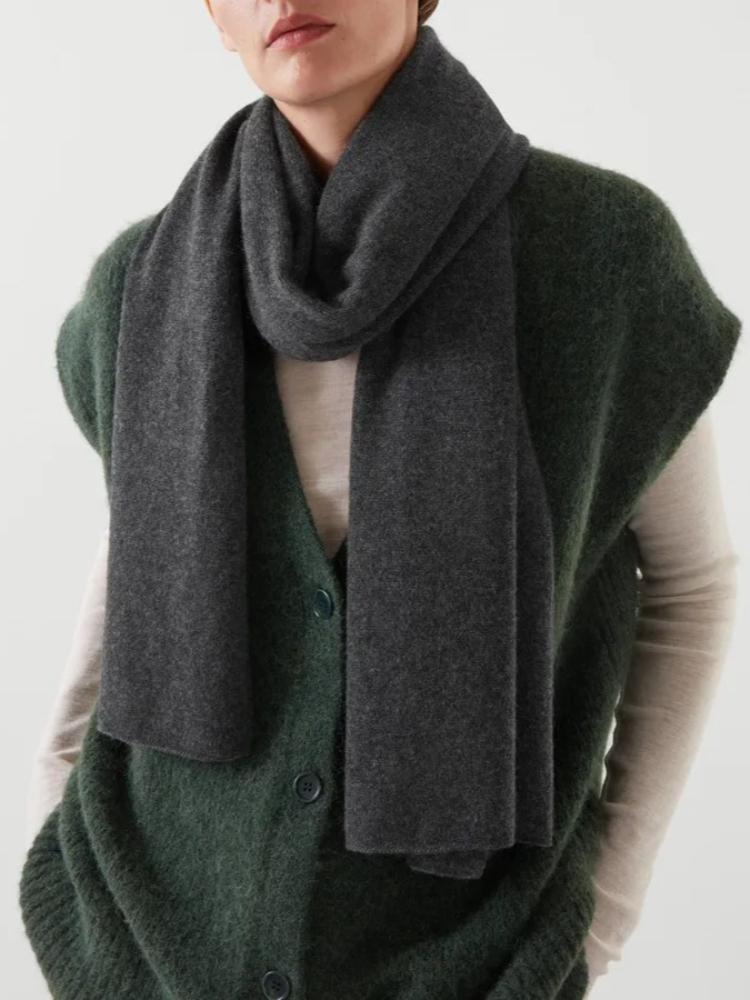 Écharpe en cachemire 100% français pour femme, châle tricoté automne-hiver, grand col élégant, pashmina en laine tricotée, écharpe en cachemire, nouvelle collection 2026