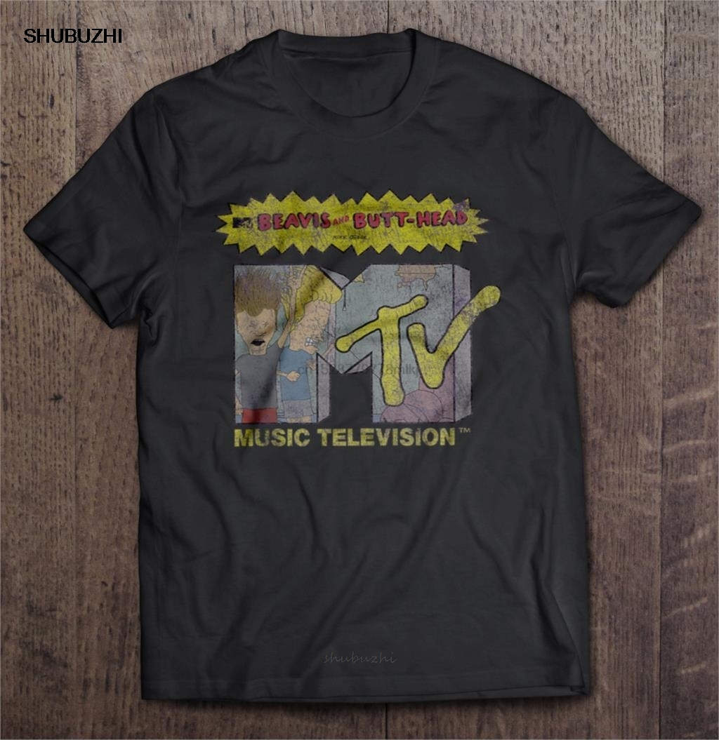 T-shirt Mtv en détresse pour hommes, en coton, à la mode, taille européenne, été