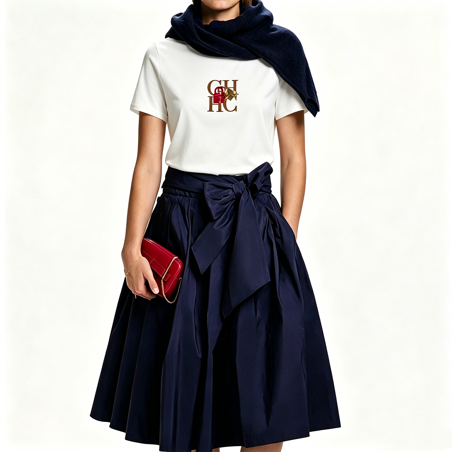 Vêtements pour femmes CH - T-shirt basique en coton brodé pour femmes - Style streetwear - Mode estivale - Haut confortable et respirant