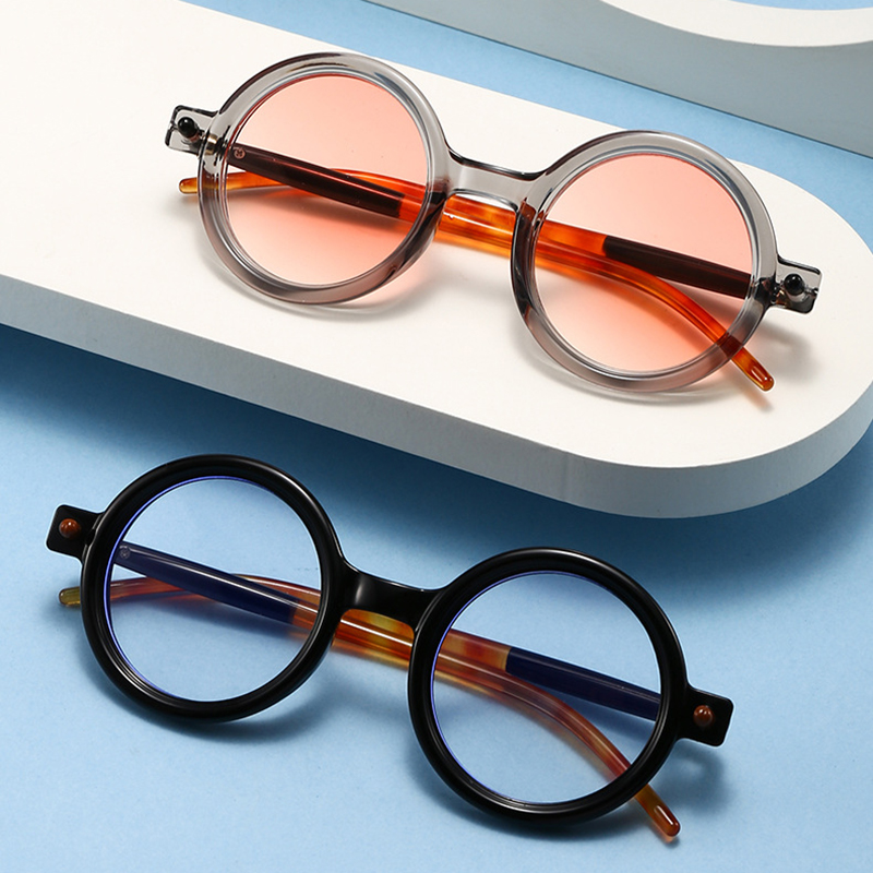 Lunettes de soleil à monture ronde pour femmes et hommes, miroir plat anti-lumière bleue, lunettes de soleil carillon pour l'extérieur, décoration de vacances, nouvelle mode