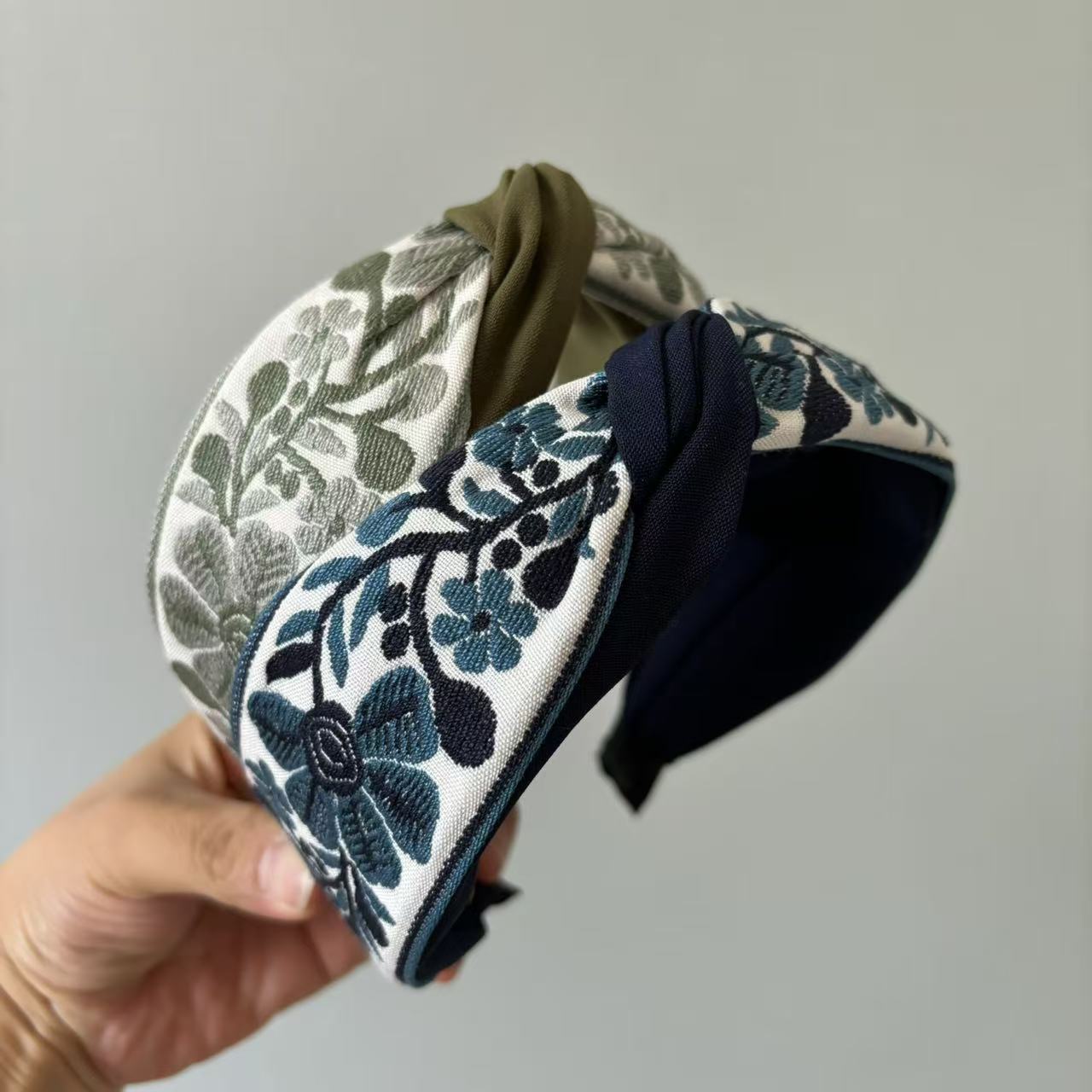 Bandeau brodé bohème – Large bande florale ethnique pour femmes, accessoire de cheveux élégant au design simple