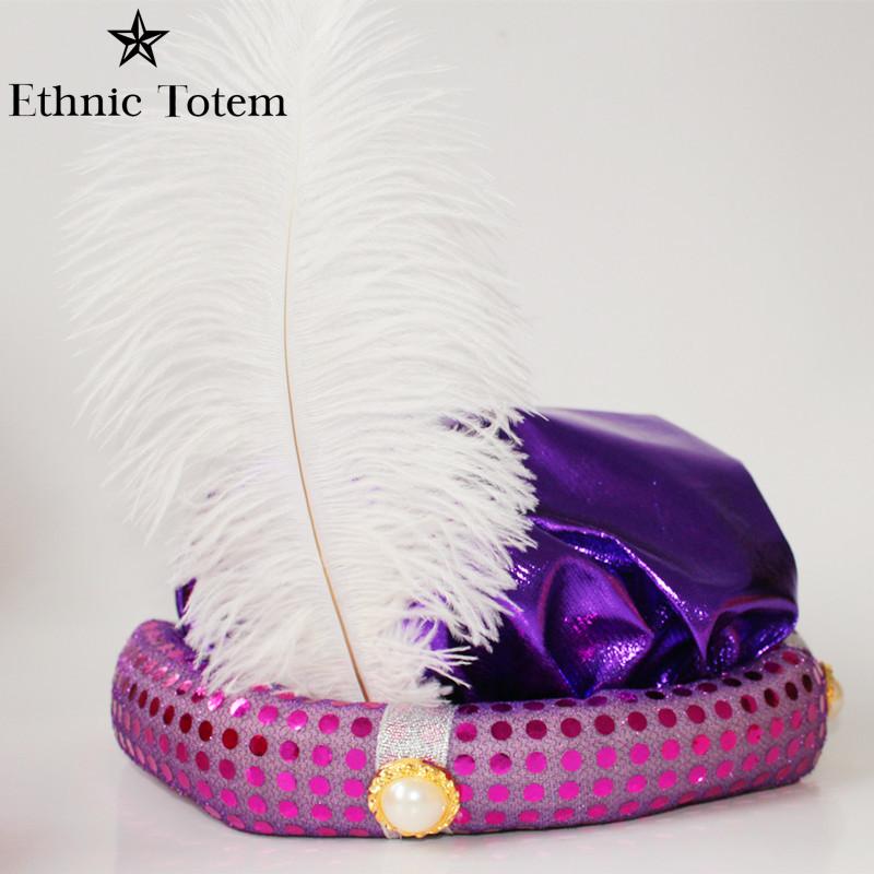 Chapeau de Prince arabe Aladdin doré, Turban plissé arabe pour hommes, coiffure enveloppante pour la tête, casquette de mascarade de Cosplay d'halloween