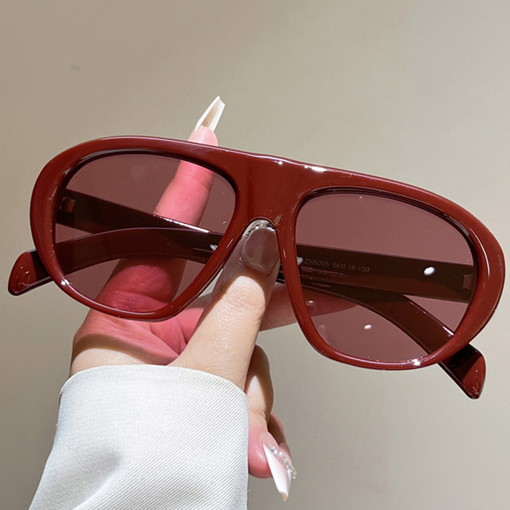 Lunettes de soleil ovales vintage dégradées rouge-bleu pour femmes, nouvelle mode, élégantes, noires et rouges, tendance, pour l'extérieur, protection UV400