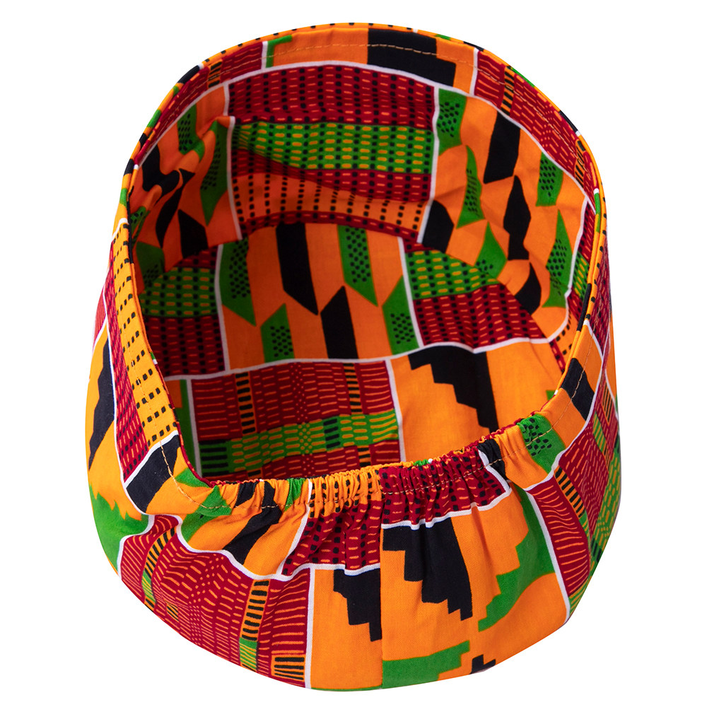 Chapeau Kufi à motif de Kente africain et châle à ceinture étole pour tenues de fête de l'histoire des noirs africains