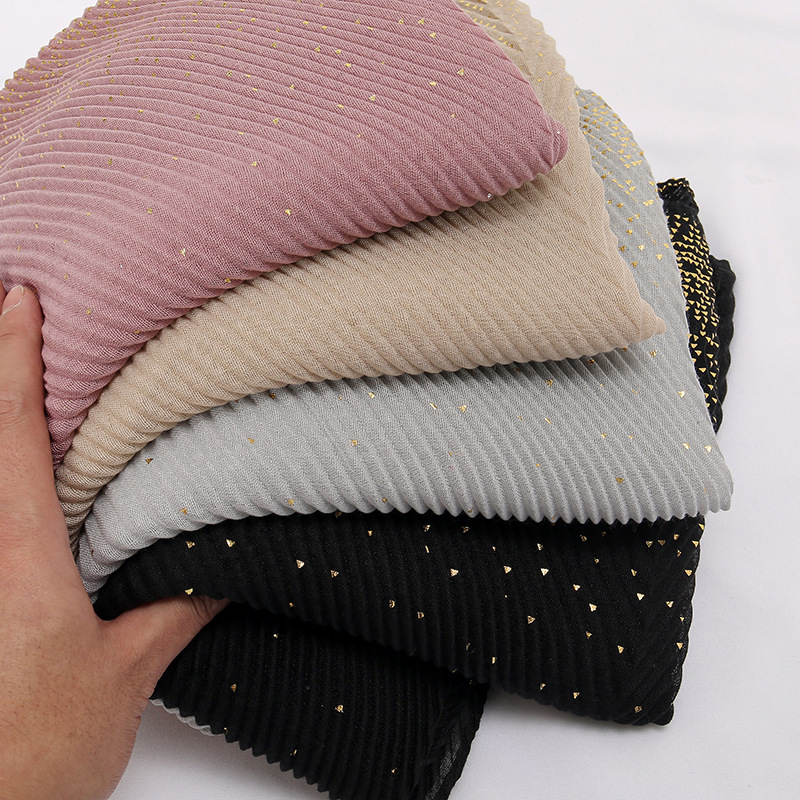 Lurex-Châle en Viscose à Paillettes Dorées pour Femme, Écharpe Triangle Déformable, Design Bassic, Bande de Sauna Brillante, Hijab Musulman Solide Rond