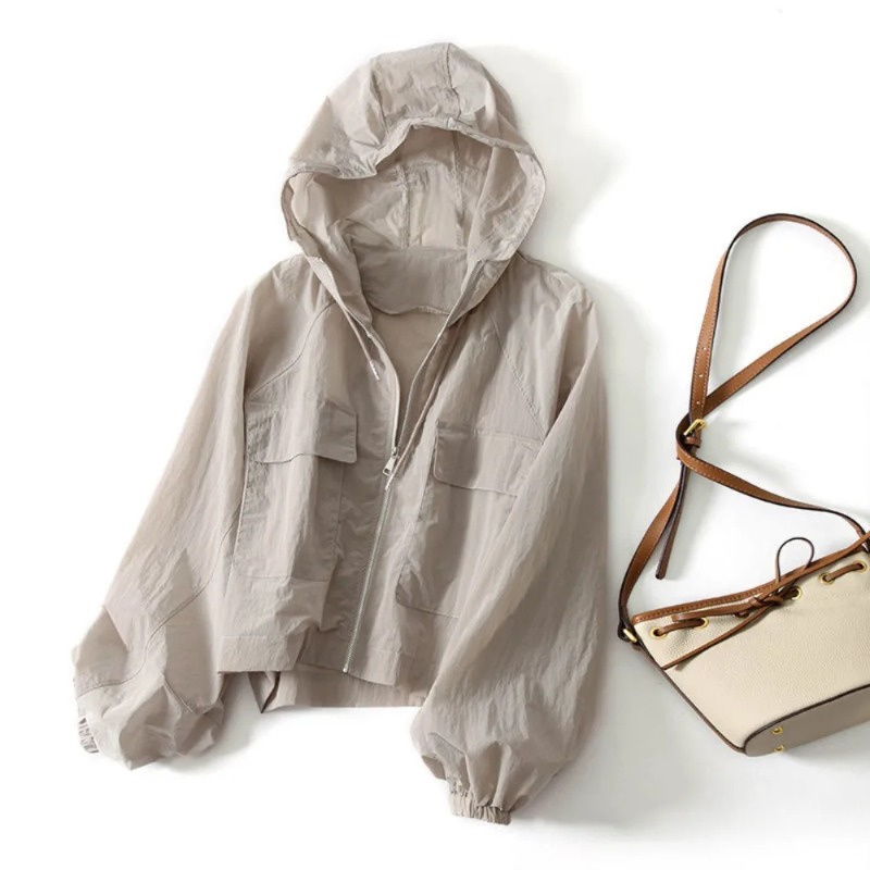 Vêtement de protection solaire fin et simple, anti-UV, veste d'été ample à manches longues, imperméable, séchage rapide, manteau pour femmes, sports de plein air