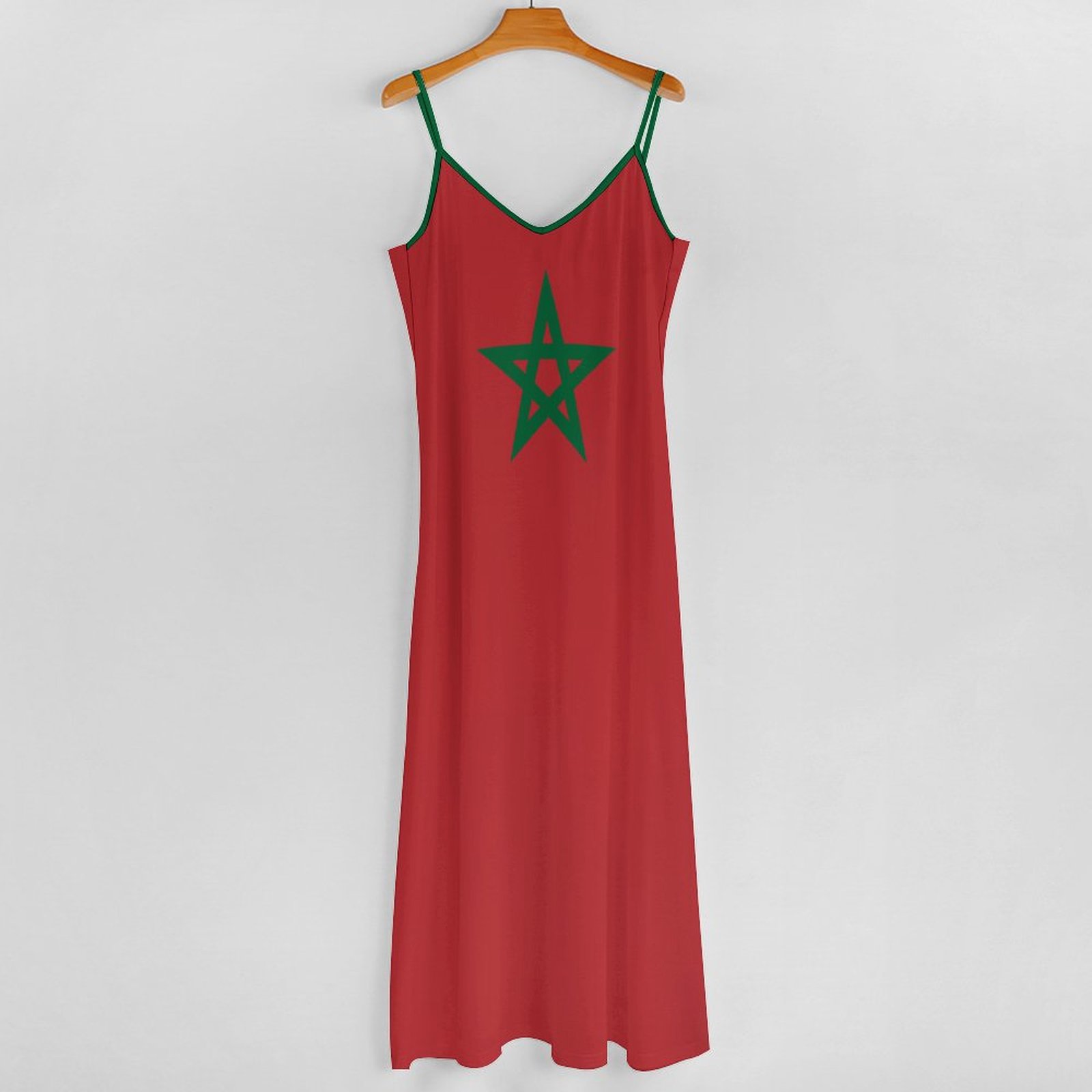 Robes longues robe drapeau marocain imprimé nouveau décontracté sans manches femmes col en v robe imprimée balançoire robes rétro