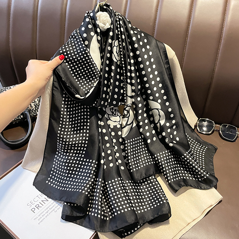 Foulard de Luxe pour Femme, Marque de Mode Espagnole, Tache Florale, Pashmina, Châles et Enveloppes, Hijab de Plage, 180x90cm