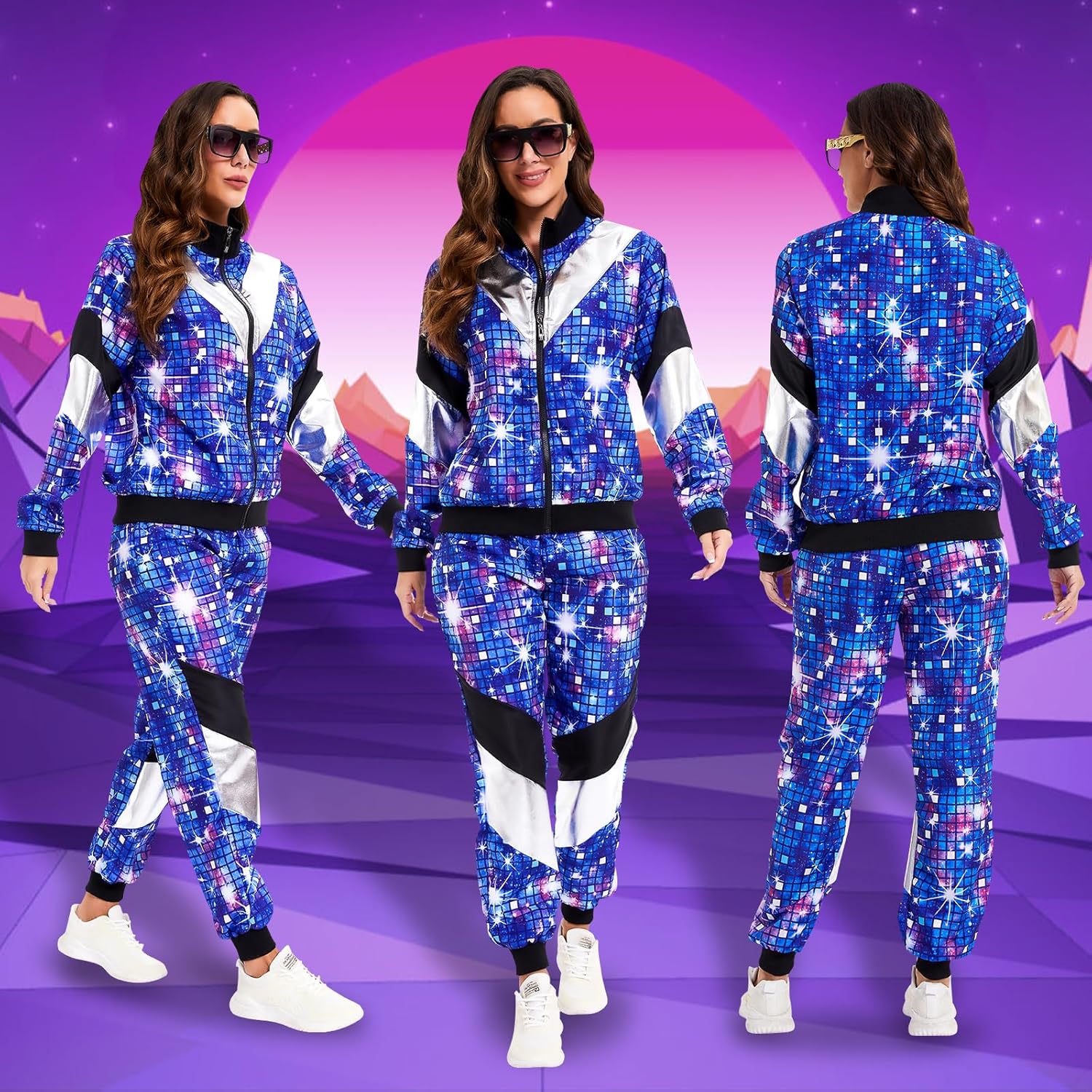 Costume de carnaval trempé pour hommes et femmes, survêtement, accessoires de fête, veste Chang, FJOutfit, années 80, années 90