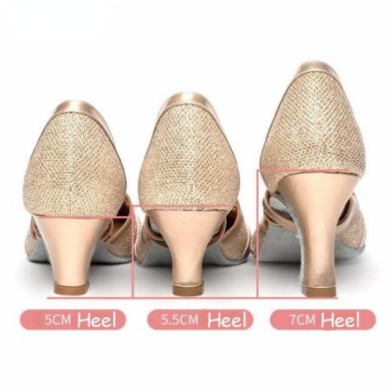Chaussures de danse de salon de mode pour femmes paillettes bout fermé chaussure moderne Salsa salle de bal Tango chaussures latines pour filles chaussures sandales