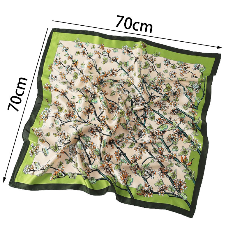 Foulard imprimé tendance pour femme, écharpe en soie, bandeau, bandana, foulards carrés de 70 cm pour femme, hijab, 6 couleurs