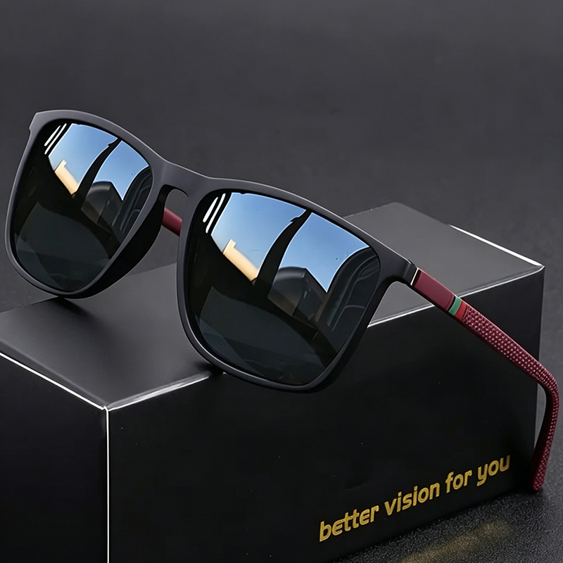 Lunettes carrées vintage tendance, idéales pour la conduite et les vacances, également un cadeau idéal.
