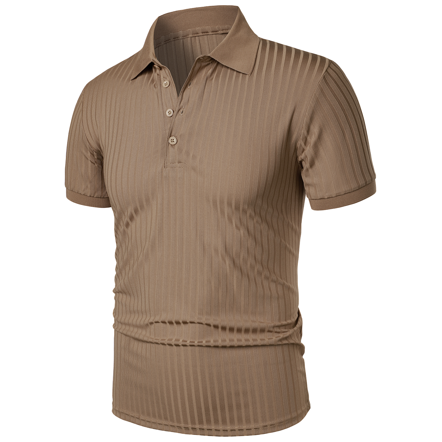 POLO vertical à manches courtes pour hommes, vêtements de sport, de course, de fitness, d'été, très extensible, chemise de base en tricot mince