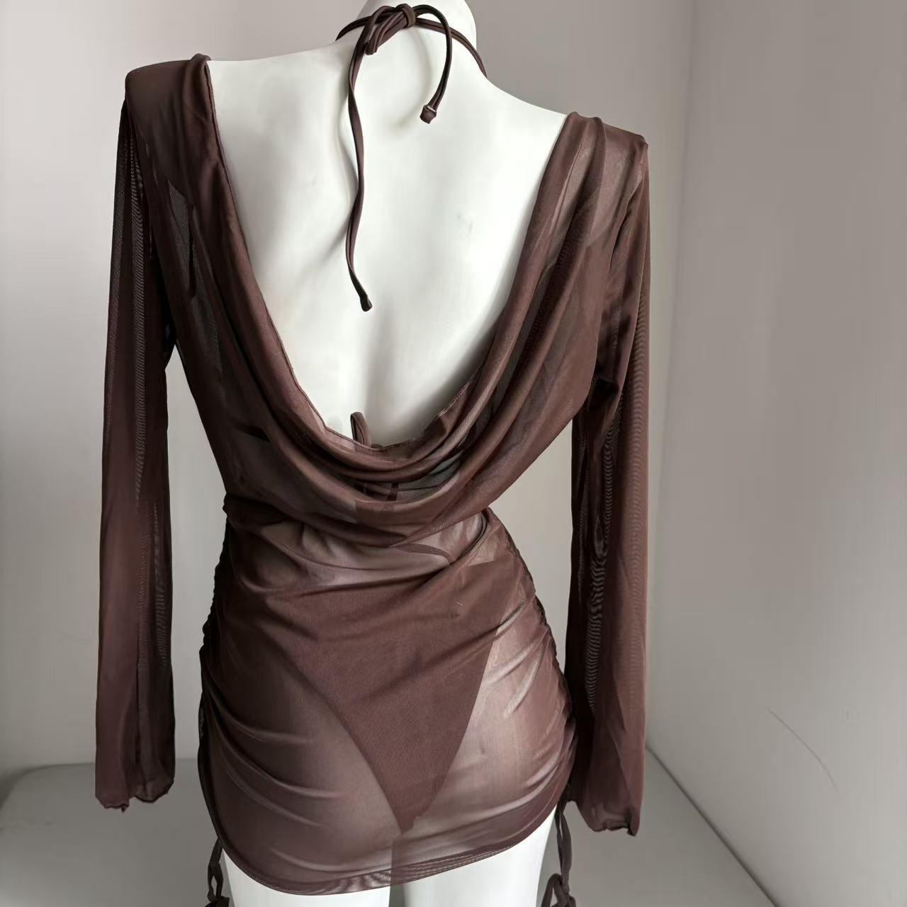 Ensemble de maillot de bain 3 pièces 2026 pour femme, maillot de bain string sexy, ensemble bikini assorti, robe de plage à manches longues, tenue de plage