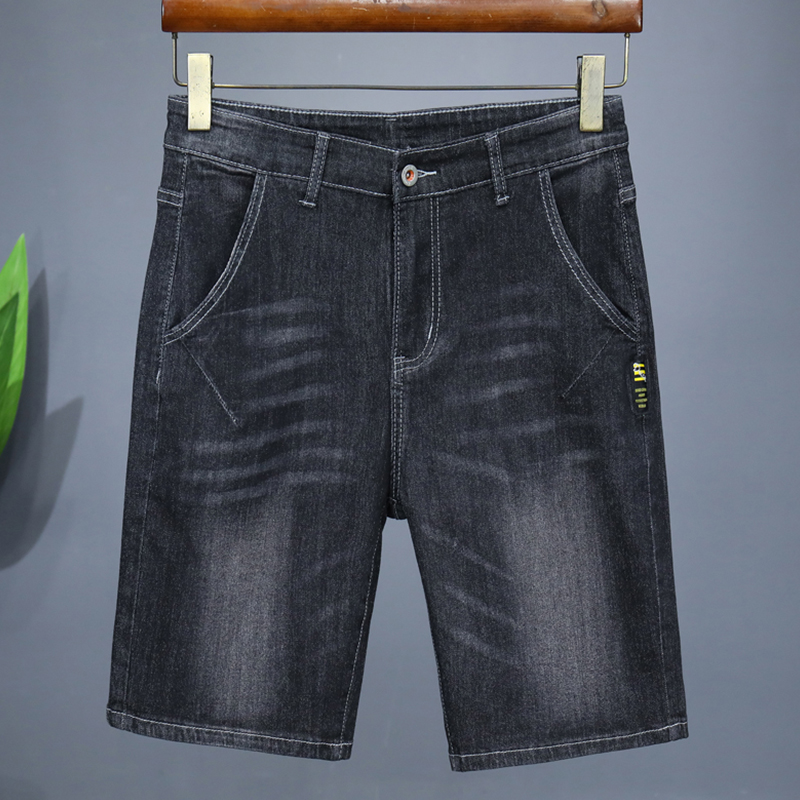 Short en Denim droit et décontracté pour hommes, Simple, couleur unie, Slim, confortable, respirant, Bermuda, pantalon court, été