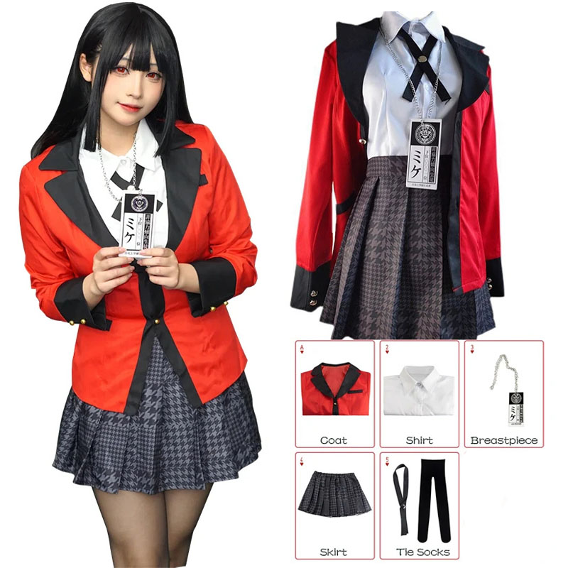 Costume de Cosplay Anime Kakegurui Jabami Yumeko, Costume d'halloween Sayaka, joueur compulsif, uniforme JK pour écolières japonaises, Halloween Cos
